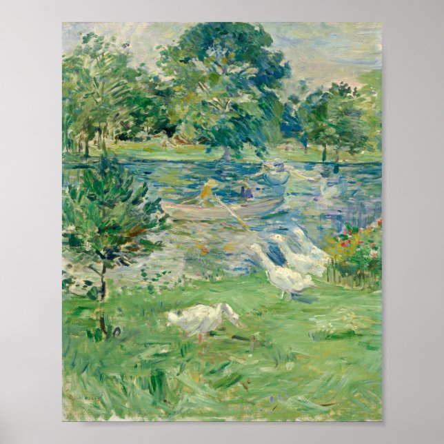 Berthe Morisot - Girl In A Boat With Geese Poster (Front)