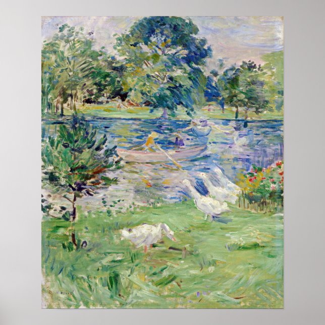 Berthe Morisot - Girl in a Boat with Geese Poster (Front)