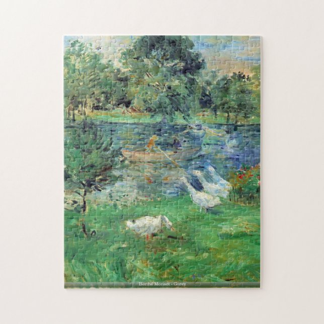 Berthe Morisot - Girls in a boat with geese puzzle (Vertical)