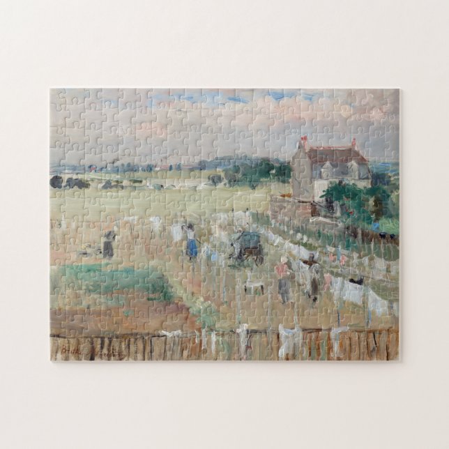 Berthe Morisot - Hanging the Laundry out to Dry Jigsaw Puzzle (Horizontal)