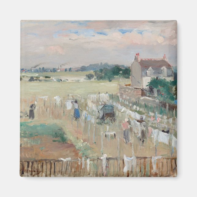 Berthe Morisot - Hanging the Laundry out to Dry Magnet (Front)