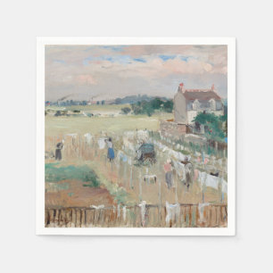 Berthe Morisot - Hanging the Laundry out to Dry Napkin