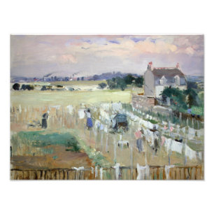 Berthe Morisot - Hanging the Laundry out to Dry Photo Print