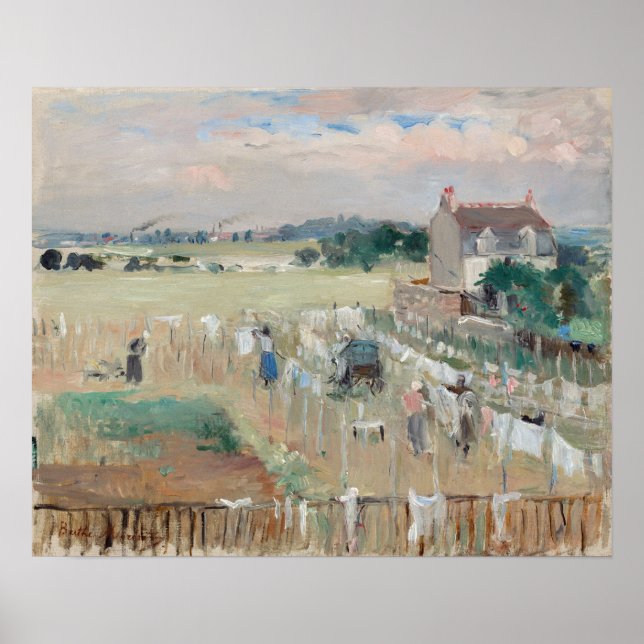 Berthe Morisot - Hanging the Laundry out to Dry Poster (Front)