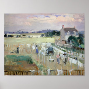 Berthe Morisot - Hanging the Laundry out to Dry Poster