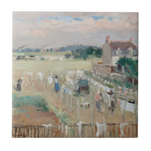 Berthe Morisot - Hanging the Laundry out to Dry Tile