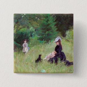 Berthe Morisot - In a Park 2 Inch Square Button