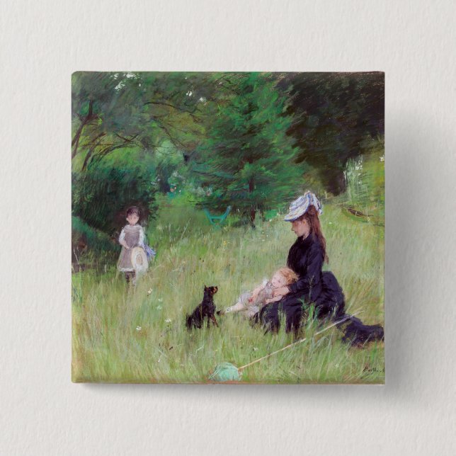 Berthe Morisot - In a Park 2 Inch Square Button (Front)