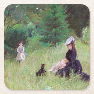 Berthe Morisot - In a Park Square Paper Coaster
