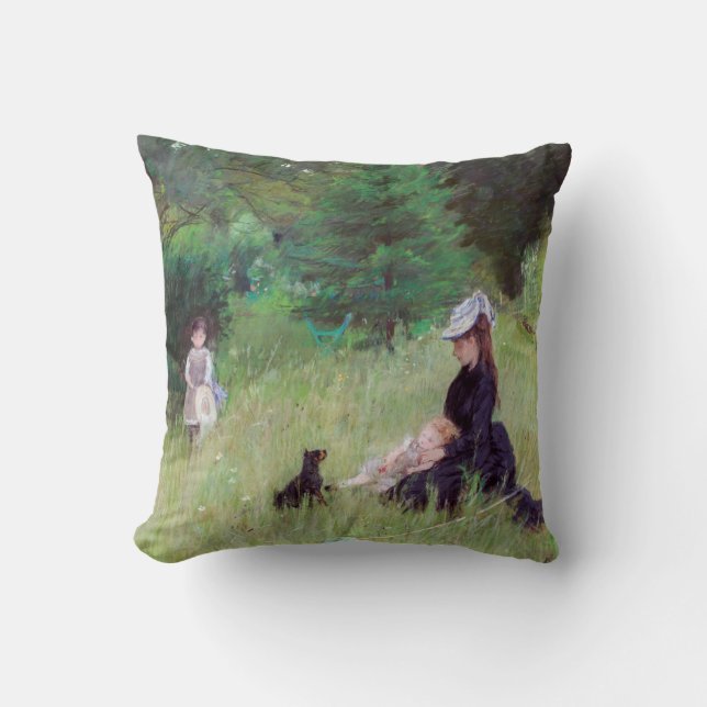 Berthe Morisot - In a Park Throw Pillow (Front)