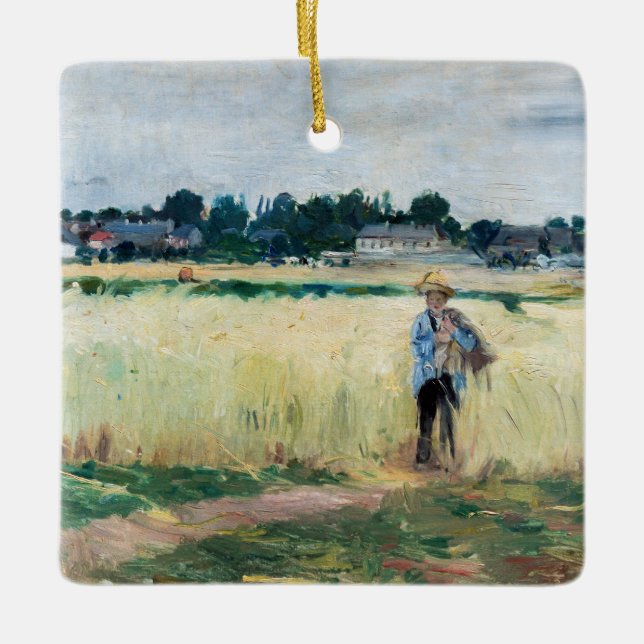 Berthe Morisot - In the Wheatfield at Gennevillier Ceramic Ornament (Front)