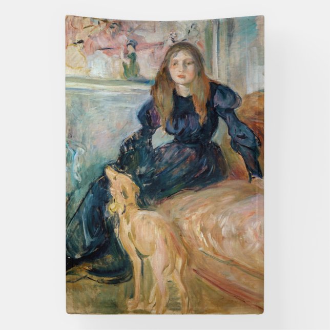 Berthe Morisot - Julie and her Greyhound Laerte Banner (Vertical)
