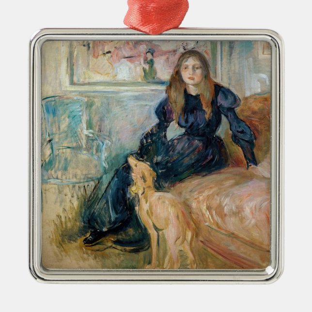 Berthe Morisot - Julie and her Greyhound Laerte Metal Ornament (Front)