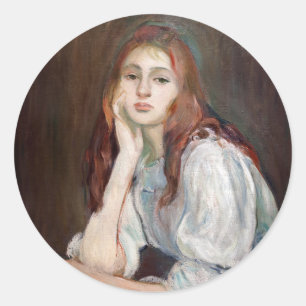 Berthe Morisot - Julie Daydreaming Classic Round Sticker
