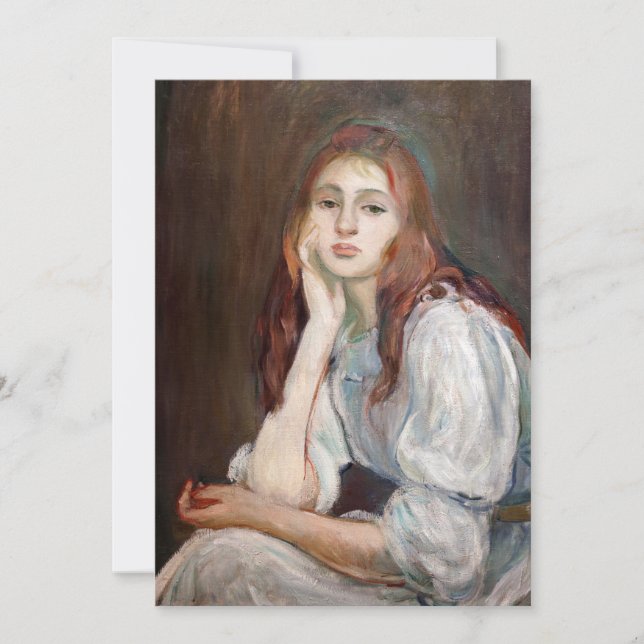 Berthe Morisot - Julie Daydreaming Invitation (Front)