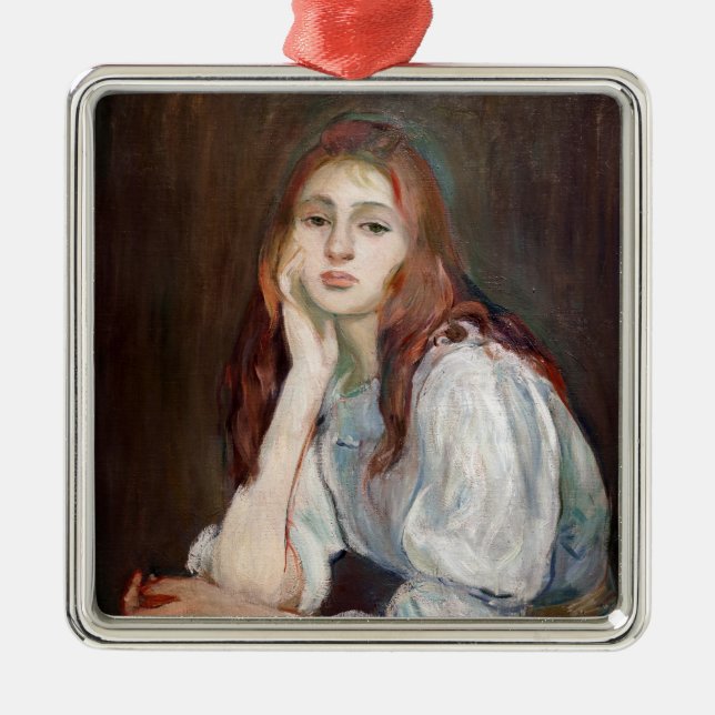 Berthe Morisot - Julie Daydreaming Metal Ornament (Front)