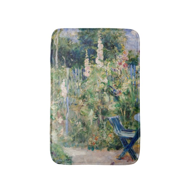 Berthe Morisot - Roses Tremieres Bath Mat (Front Vertical)