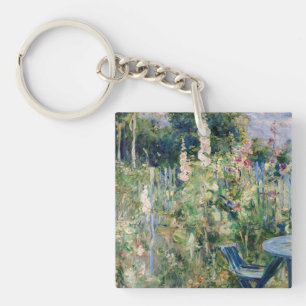 Berthe Morisot - Roses Tremieres / Hollyhocks Keychain