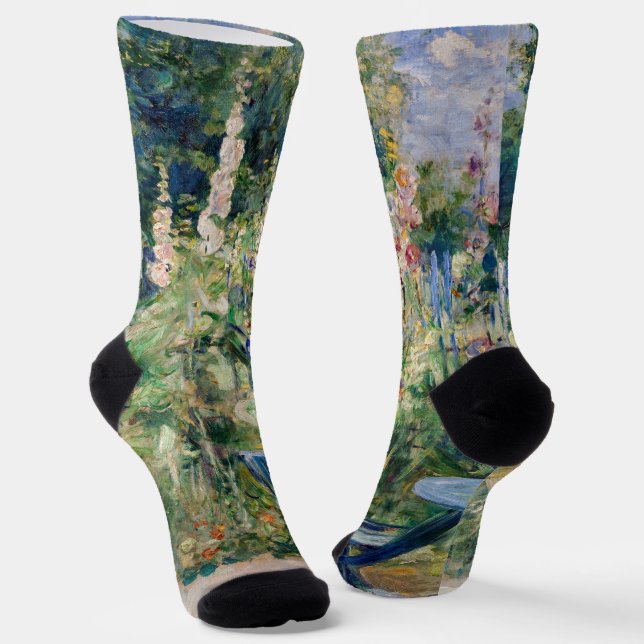 Berthe Morisot - Roses Tremieres Socks (Angled)