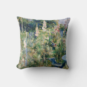 Berthe Morisot - Roses Tremieres Throw Pillow