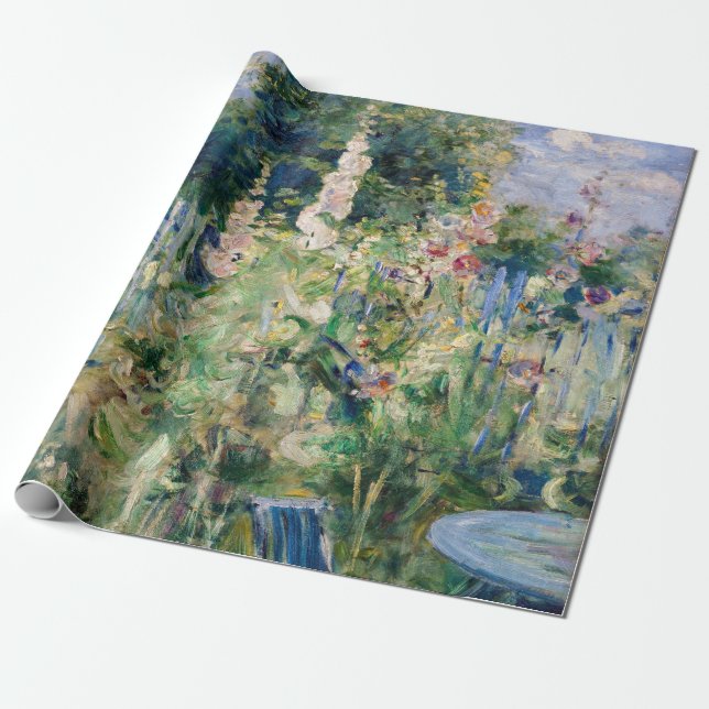 Berthe Morisot - Roses Tremieres Wrapping Paper (Unrolled)