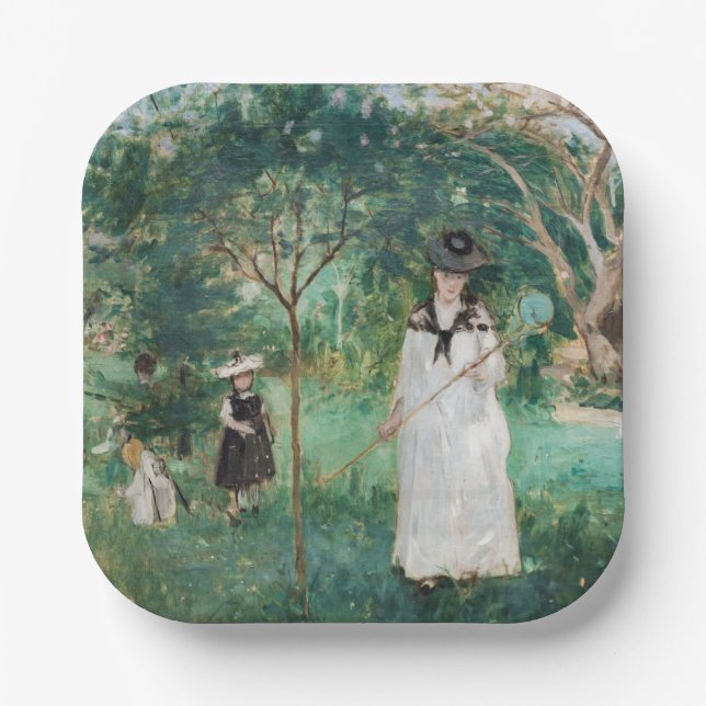 Berthe Morisot - The Butterfly Hunt Paper Plate (Front)