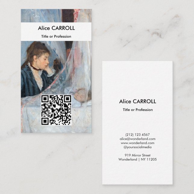 Berthe Morisot - The Cradle - QR Code Business Card (Front/Back)