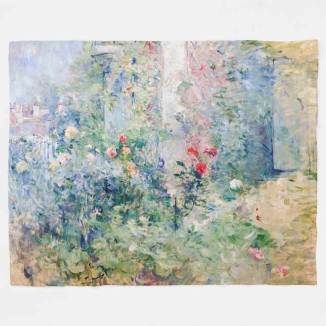 Berthe Morisot - The Garden at Bougival Fleece Blanket (Front (Horizontal))