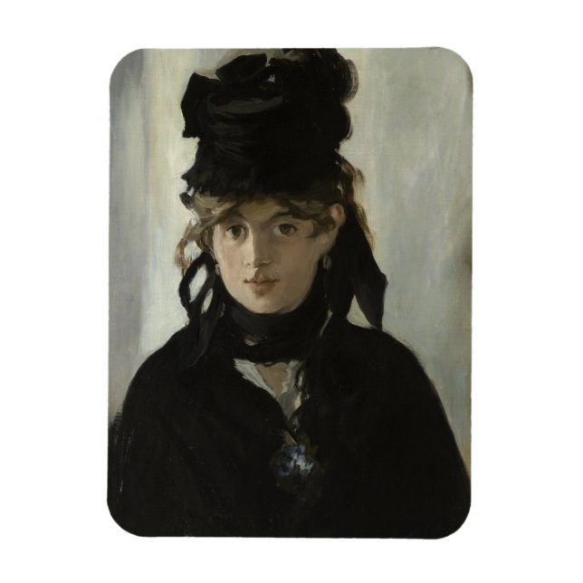 Berthe Morisot with a Bouquet of Violets by Manet Magnet (Vertical)