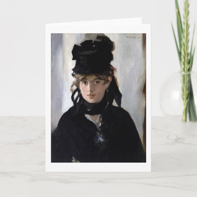 Berthe Morisot With a Bouquet of Violets, Manet Card (Front)