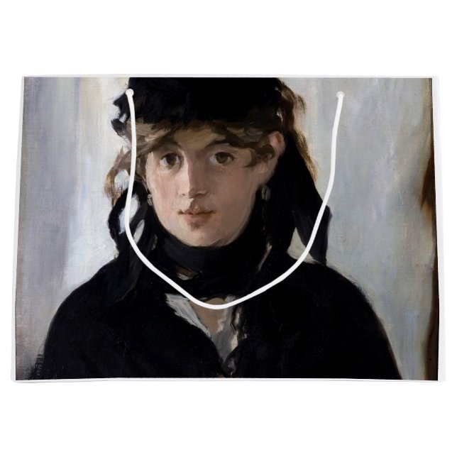 Berthe Morisot With a Bouquet of Violets, Manet Large Gift Bag (Front)