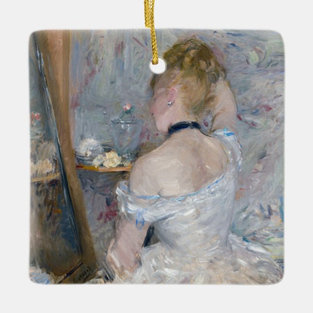 Berthe Morisot - Woman at Her Toilette Ceramic Ornament (Front)