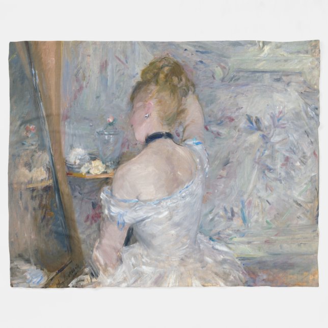 Berthe Morisot - Woman at Her Toilette Fleece Blanket (Front (Horizontal))