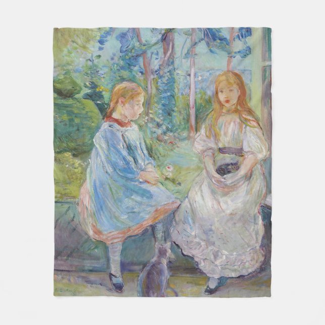 Berthe Morisot - Young Girls at the Window Fleece Blanket (Front)