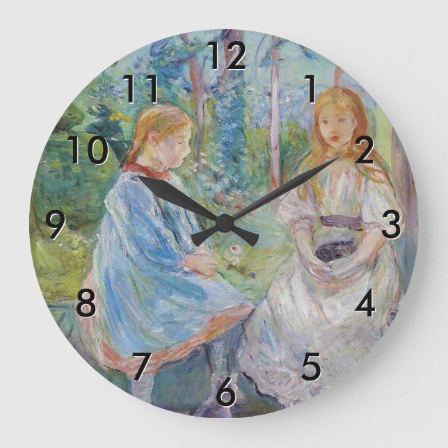 Berthe Morisot - Young Girls at the Window Large Clock (Front)