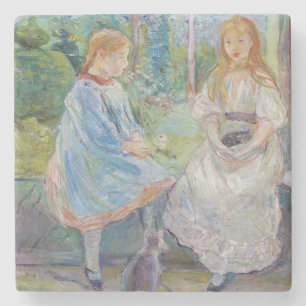 Berthe Morisot - Young Girls at the Window Stone Coaster