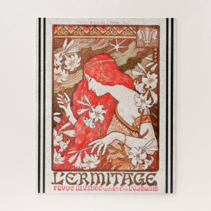 Berthon Art nouveau Lady Giant Lily Puzzle