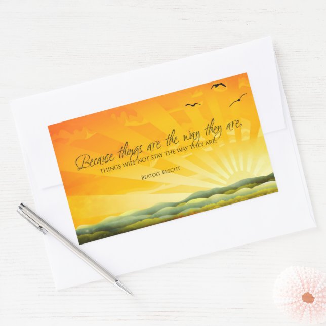Bertolt Brecht Inspirational Quote "Change" Sticker (Envelope)