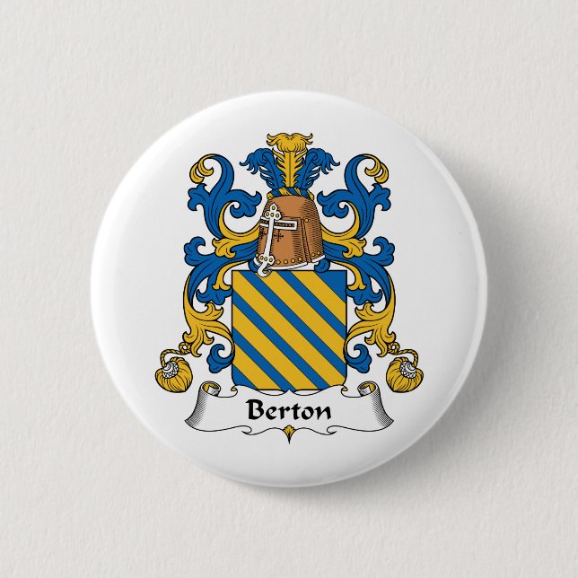 Berton Family Crest 2 Inch Round Button (Front)