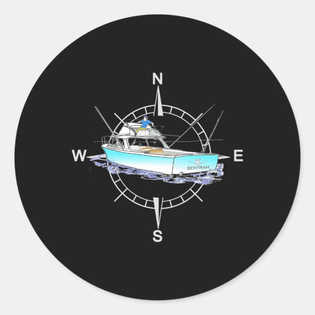 Bertram 31 Printed On Back Classic Round Sticker (Front)