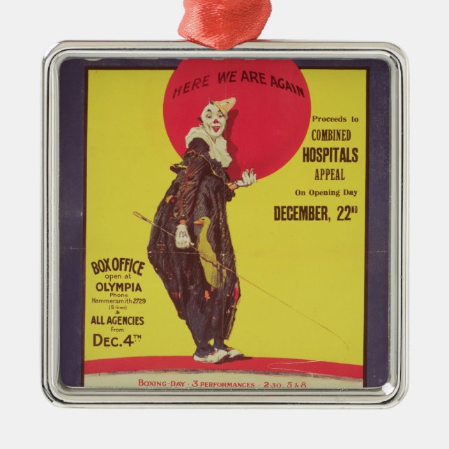 Bertram Mills circus poster Metal Ornament (Front)