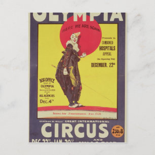 Bertram Mills circus poster Postcard