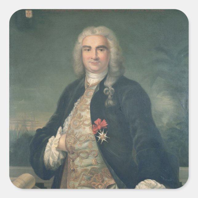 Bertrand-Francois Mahe de la Bourdonnais Square Sticker (Front)