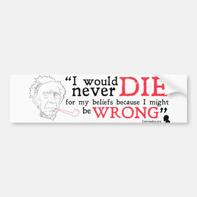 Bertrand Russell Bumper Sticker (Front)