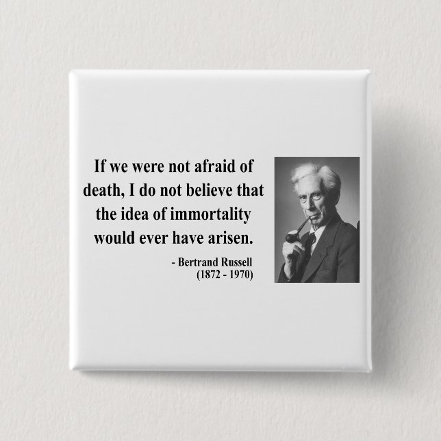 Bertrand Russell Quote 1b 2 Inch Square Button (Front)