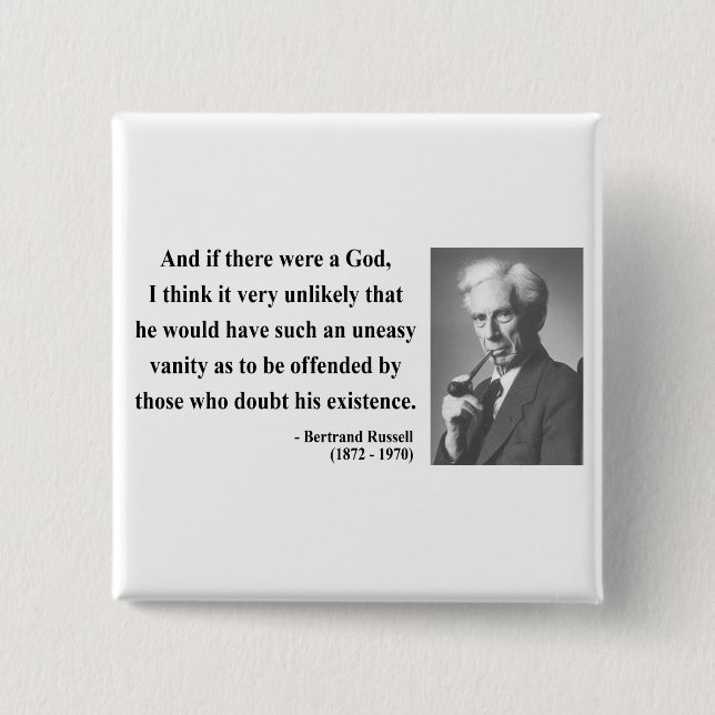 Bertrand Russell Quote 3b 2 Inch Square Button (Front)