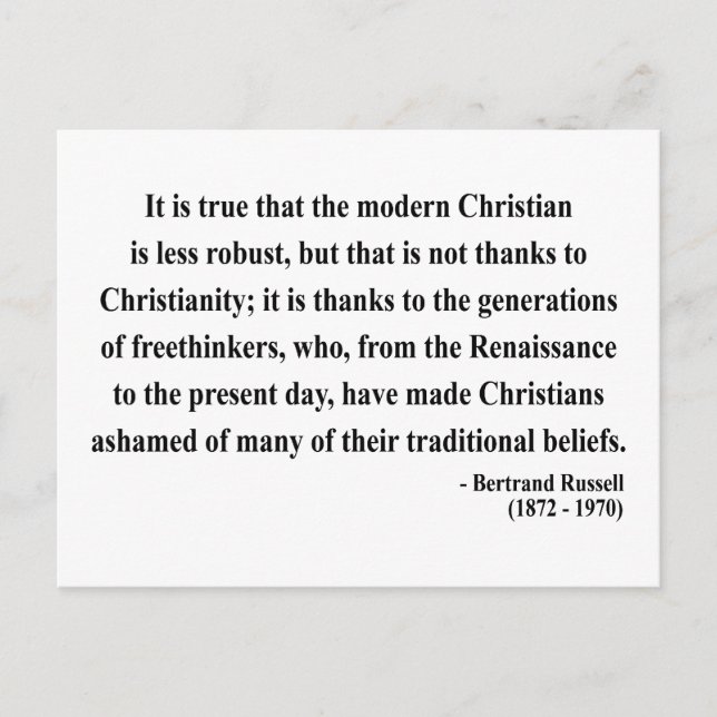 Bertrand Russell Quote 6a Postcard (Front)