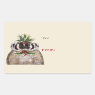 Bertrand the badger Christmas to/from stickers