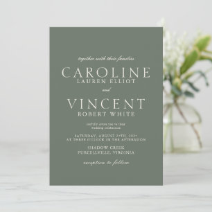 BERYL Formal Green Wedding Invitation