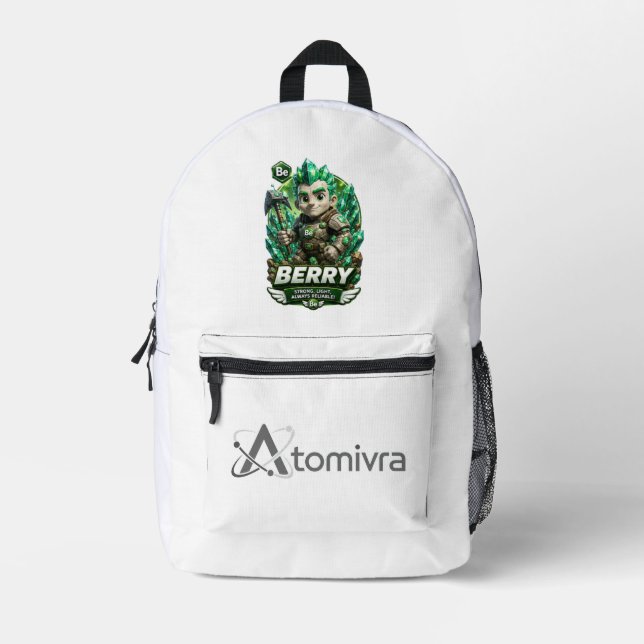 Beryllium is ATOMIVRA Printed Backpack (Front)